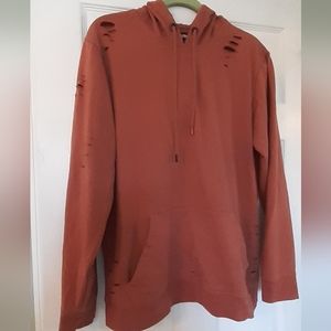 Criminal Damage Distressed Grunge Hoodie By Carbon Unisex Sz L